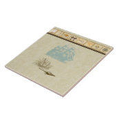 ビーチのコテージの航海のな地図のヴィンテージのロゼットの船 タイル (側面)