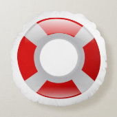 ビーチのコレクション: 命の恩人の枕 ラウンドクッション (正面)