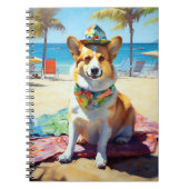 ビーチのコーギー 夏のプレゼントに犬好きな方へ ノートブック (正面)