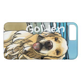 ビーチのゴールデン・リトリーバー(ペットネームを加えて下さい) Case-Mate iPhoneケース (裏面(横))