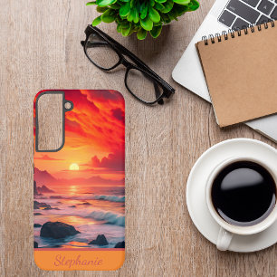 ビーチのサンセット海岸線 - オーシャンビューズ SAMSUNG GALAXY S22+ケース