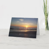 ビーチのサンセット グリーティング カード (正面)