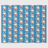 ビーチのサンタのお祝いの休日はパーティーの覆いをタイルを張りました ラッピングペーパー (フラット)