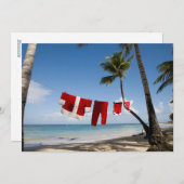 ビーチのサンタの洗濯 シーズンカード (正面/裏面)