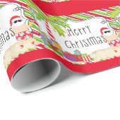 ビーチのサンタ ラッピングペーパー (ロールコーナー)