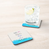 ビーチのサンダルの結婚は感謝していしています コースター (右側)