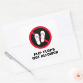 ビーチのサンダルは許可されていないサインのステッカー スクエアシール (封筒)