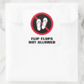 ビーチのサンダルは許可されていないサインのステッカー スクエアシール (バッグ)