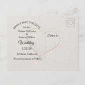 ビーチのサンド・ダラーがテーマの結婚式　保存日付のお知らせ 案内ポストカード (裏面)
