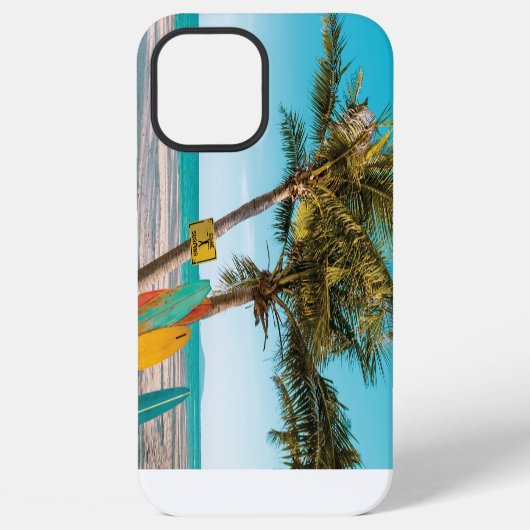 ビーチのサーフボードのスロー枕 iPhoneケース (裏面)