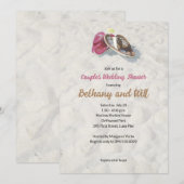 ビーチのシャワー招待状 フリップフロップ 招待状 (正面/裏面)