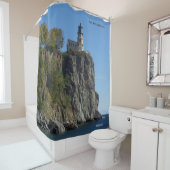 ビーチのシャワー・カーテンからの割れた石の灯台 シャワーカーテン (インサイチュ)
