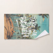 ビーチのタイポグラフィの写真テンプレートに私を連れて行って下さい ハンドタオル (ハンドタオル)