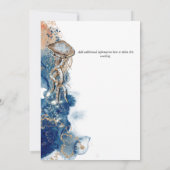 ビーチのタコ　青　茶色　オレンジ　水彩　魚 招待状 (裏面)