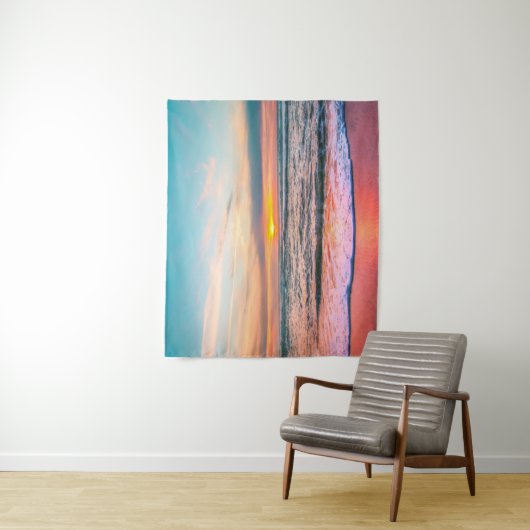 ビーチのタペストリーの美しい日没 タペストリー (インサイチュ)