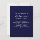 ビーチのターコイズのダマスク織の船員の航海のないかり 招待状 (裏面)