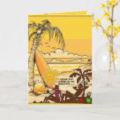 ビーチのダイエットの挨拶状 カード (黄色い花)