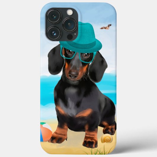 ビーチのダックスフント Case-Mate iPhoneケース (裏面)