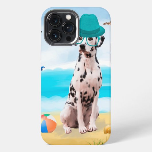 ビーチのダルメシアン iPhoneケース (裏面)