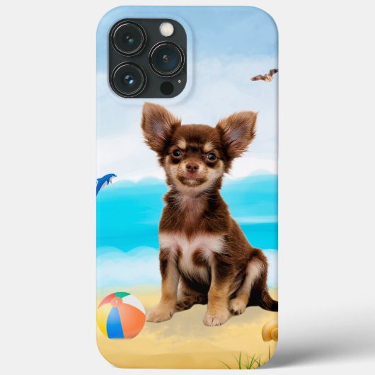 ビーチのチワワ Case-Mate iPhoneケース (裏面)