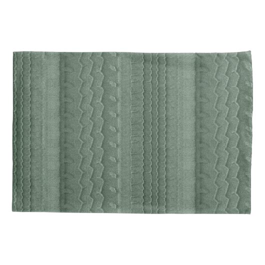 ビーチのティール（緑がかった色）の緑のタイヤトラック 枕カバー (裏面)