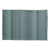 ビーチのティール(緑がかった色)の青のタイヤトラック 枕カバー (裏面)