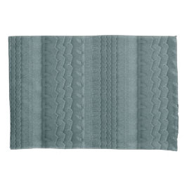 ビーチのティール（緑がかった色）の青のタイヤトラック 枕カバー