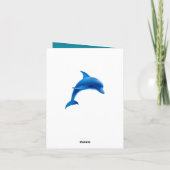 ビーチのテーマのイルカの結婚式のサンキューカード サンキューカード (裏面)