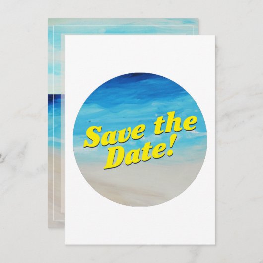 ビーチのテーマのパーティの招待状 招待状 (正面/裏面)