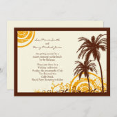 ビーチのテーマの招待状 招待状 (正面/裏面)
