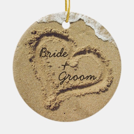 ビーチのテーマの結婚式のオーナメント セラミックオーナメント (正面)