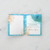 ビーチのテーマの結婚式のカメは"感謝していしています" サンキューカード (内部)