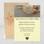 ビーチのテーマの結婚式招待状 招待状 (正面/裏面)