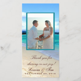ビーチのテーマは写真カード感謝していしています サンキューカード