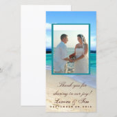 ビーチのテーマは写真カード感謝していしています サンキューカード (正面/裏面)