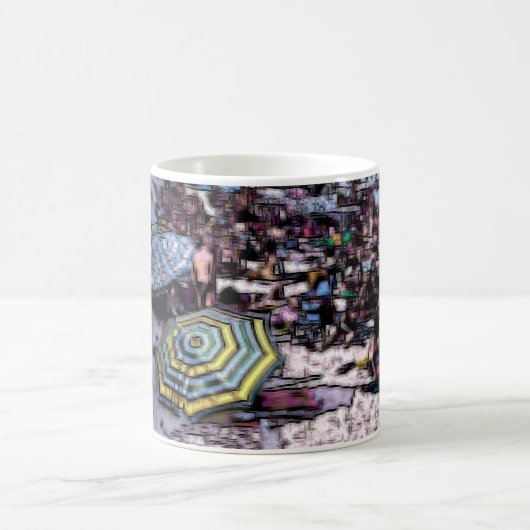 ビーチのデジタル効果スタイル"impression" コーヒーマグカップ (中央)