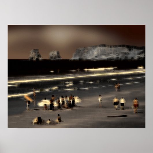 ビーチのデジタル効果スタイル"impression" ポスター (正面)