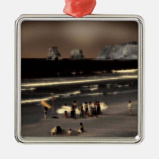 ビーチのデジタル効果スタイル"impression" メタルオーナメント (正面)