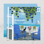 ビーチのデッキの招待状 招待状 (正面/裏面)