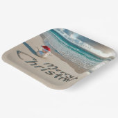 ビーチのトロピカルクリスマス雪だるま ペーパープレート (傾斜あり)