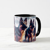 ビーチのドイツの羊飼い–208- マグカップ (正面右)