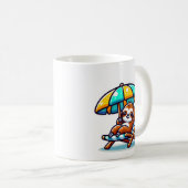 ビーチのナマケモノ 面白いコーヒーマグ コーヒーマグカップ (正面右)