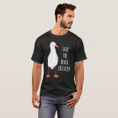 ビーチのニワトリを救え！カモメ Tシャツ (正面フル)