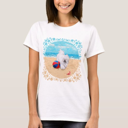 ビーチのハバニーズ Tシャツ (正面)