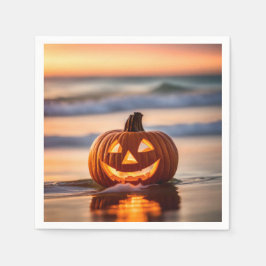 ビーチのハロウィン・ジャックオーランタン スタンダードカクテルナプキン