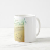 ビーチのハートのマグ コーヒーマグカップ (正面右)