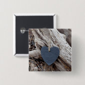 ビーチのハート 缶バッジ (正面&裏面)