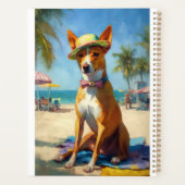 ビーチのバセンジー 夏の犬グッズ 犬好きへのプレゼント  プランナー手帳 (裏面)