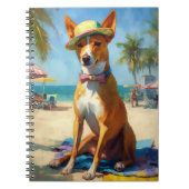 ビーチのバセンジー 夏の犬好きへのギフト ノートブック (正面)