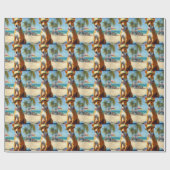 ビーチのバーセンジ、愛犬家の夏のギフト ラッピングペーパー (フラット)